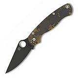Spyderco ParaMilitary2 Camo G-10 Black Blade PlainEdge Knife
