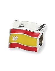 Sterling Silver Reflections Spain Flag Bead