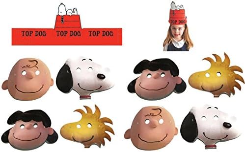 The Peanuts Movie Party Favor Masks With Bonus Top Dog Hat! (Pack Of 8)