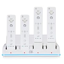 Wii Remote Quadruple Charge Station with 4 Rechargeable Batteries