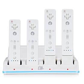 Wii Remote Quadruple Charge Station with 4 Rechargeable Batteries