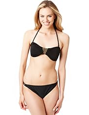 Limited Collection Bead Embellished Bandeau Bikini Top