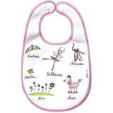 Washable Bib Baby Cie Ballerine: Pink Ballerina Melamine Colorful Melamine Dinnerware with wording