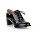 Carol Shoes Casual Women's Lace-up Fashion Chunky Middle Heel Oxfords Shoes