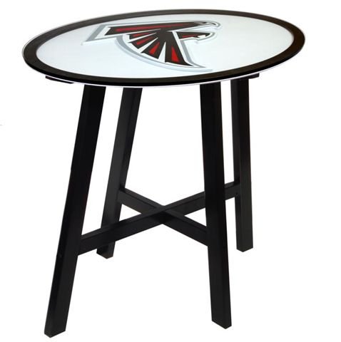 Atlanta Falcons Wooden Pub Table With Glass Top