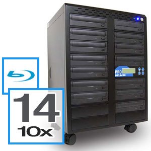 Produplicator 14 BD 10X Burner Blu-Ray Duplicator + 500GB + USB 2.0 Connection (Standalone Audio Video Copy Tower, Disc Duplication Device)