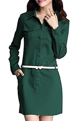 A-line Cotton Belted Club Dress/Mini Dress 