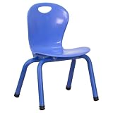 Blue Plastic Stackable School Chair with Painted Legs and 11.75 Seat Height - YU-YCX-009-BLUE-GG