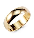 Wide 14k Yellow Gold Wedding Band Anniversary Ring