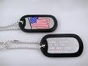 US American Flag Patriotic Rememberance Military Army Dog Tag Set