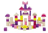 Viga NCT 0807 - Holzbausteine, lila/pink mit Tonne