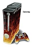 Skin Decal Cover for Xbox 360 Console + two Xbox 360 Controllers - Fire Storm