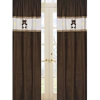 Chocolate Teddy Bear Window Treatment Panels - Set of 2