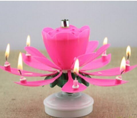 The Amazing Singing, Opening Flower Happy Birthday Candle, 2-Pack, Pink Color