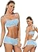 Sexy Baby Blue Lace Tank Crop Top Bra and Panties Set