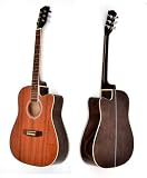 Produkt-Bild: Dreadnought 4/4 Akustik Gitarre "Western Style" Sapeli mit Ersatzsaiten und Plektron