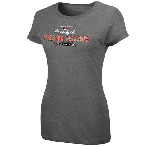 MLB Houston Astros Women'S Short Sleeve Crew Neck Tee (Pro Carbon Heather, Medium)