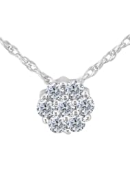 1.19 Ct Round G/H SI2 Diamond 925 Sterling Silver Pendant