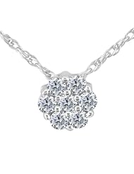 1.19 Ct Round G/H SI2 Diamond 14K White Gold Pendant