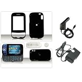 PCMICROSTORE Brand HTC Wing Herald P4350 PDA Smartphone Premium Solid Snap-On Crystal Case Cover with Removable Belt Clip - Bundled with 12v Rapid Premium Car Charger and Home Travel Wall AC Adapter Charger