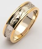 14K Two Tone Corrib Claddagh Wedding Band