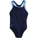 Girls Speedo Solid Piped Racerback Swimsuit