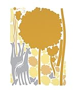 Ambiance Live Vinilo Decorativo Africa's flowers and girafes Multicolor