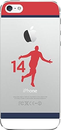 iPhone/Xperia/Galaxy/その他Android選択可：サッカーシルエット（アーセナル：14番_A）プリントプラスティックケース/スマホケース/ (docomo AQUOS-ZETA用(SH-04F))