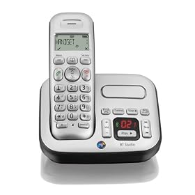 BT Studio 4500 DECT Cordless Telephone Single Pack with Answer Machine - Silver/Dark Grey