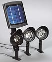Malibu 3-Pack Solar Landscape Plastic Flood Light Set with Remote Panel, Textured Black #LZ413