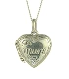 Silver Ladies Mum Locket on 18 Curb Chain