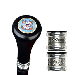 Coast Guard Pewter Collar Cane with Small Handle