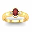 14K Yellow Gold Mozambique Garnet and Diamond Ring