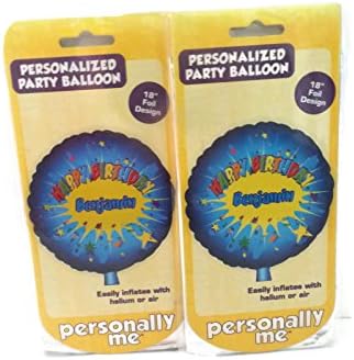 Personalized Party Balloon Decoration Happy Birthday Benjamin (2 Pack)