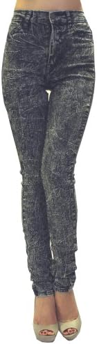 Rox Denim Women's High Waist Rise Acid Wash Jeans 13 Junior (Waist: 30") Charcoal