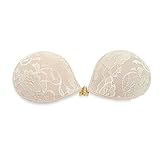 女性レディースシリコーン接着剤スティックには、ジェルストラップレス目に見えないブラジャーの背中の開いたレースブラジャーを押し上げる - ヌード