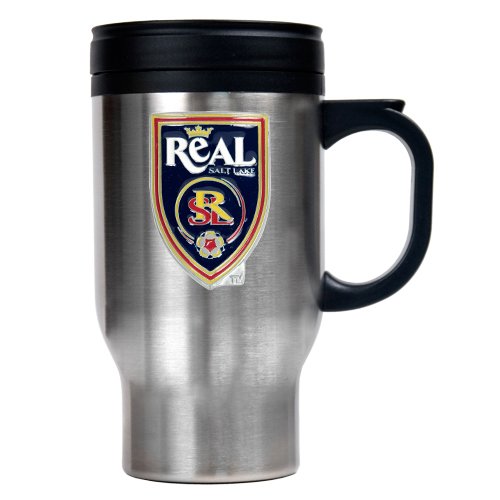 Real Salt Lake MLS 16oz Stainless Steel Travel Mug - Primary Team Logo
