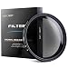 K&F Concept 62mm ND Fader Variable Neutral Density Adjustable ND Filter ND2 to ND400 for Sigma Tamron Sony Alpha A57 A77 A65 DSLR Cameras + Lens Cleaning Cloth
