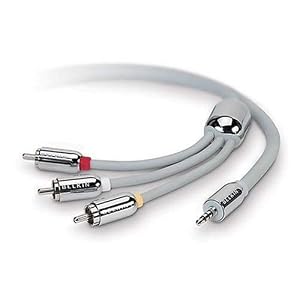 Belkin AV Cable for 4G/5G iPod (Color LCD) - Video / audio cable - composite video / audio - RCA (M) - mini-phone 3.5 mm 4-pole (M) - shielded