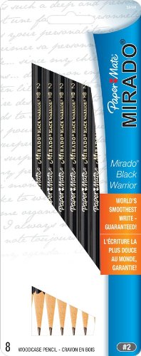 Paper Mate Mirado Black Warrior Cedar Pencils, 8 #2 Pre-Sharpened Pencils(58494)