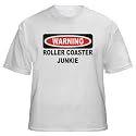 WARNING ROLLER COASTER JUNKIE Youth T-Shirt (for Kids) Various Colors Available