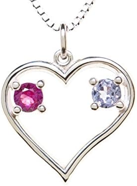 Sterling Silver Pendant Couple's Heart July &amp; June