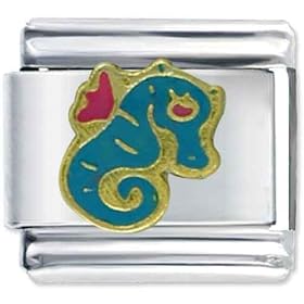 Blue Seahorse Spring Italian Charms