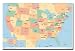 Map of USA (States & Capitals) Art Poster Print - 24