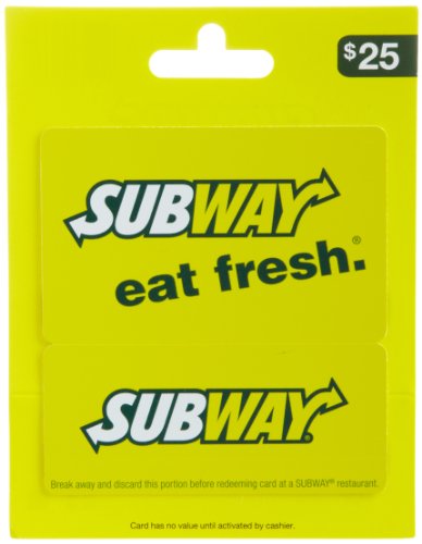 Subway gift card $25