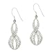 Sterling Silver Etched Cut Design 8 Shape Twist Dangle Earrings