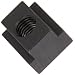 Grade 2 1018 Cold Rolled Steel Tapped Through T-Slot Nut, Black Oxide Finish, Left Hand UNC 2B Threads, 1/2"-13 Thread Size, 1-1/4" Width Across Flats, 3/4" Height, 3/4" Table Slot, Pack Of 5