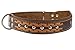 Genuine Leather Braided Studded Dog Collar, Brown 1.6