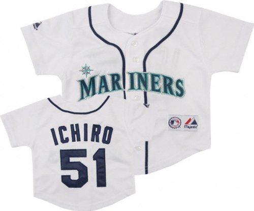 Seattle Mariners Infant Replica Ichiro Suzuki Home Jersey By Majestic Athletic 24 Months