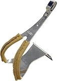 MKS Super toe clips with leather, steel-medium